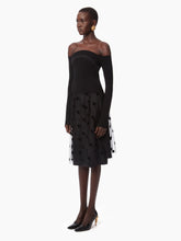 Charger l&#39;image dans la galerie, PLEATED SKIRT IN POLKA-DOT TULLE IN BLACK - Nina Ricci
