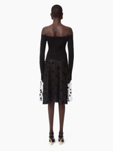 Charger l&#39;image dans la galerie, PLEATED SKIRT IN POLKA-DOT TULLE IN BLACK - Nina Ricci
