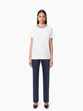 Charger l&#39;image dans la galerie, BEADED NECKLINE T-SHIRT IN WHITE - Nina Ricci
