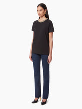 Charger l&#39;image dans la galerie, BEADED NECKLINE T-SHIRT IN BLACK - Nina Ricci
