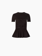 Charger l&#39;image dans la galerie, PEPLUM T-SHIRT WITH BOW DETAIL - Nina Ricci
