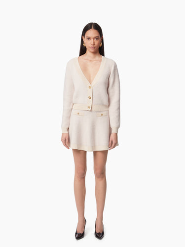 MOHAIR V-NECK CARDIGAN IN BEIGE - Nina Ricci