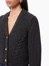 Charger l&#39;image dans la galerie, V-NECK KNIT CARDIGAN IN GREY - Nina Ricci
