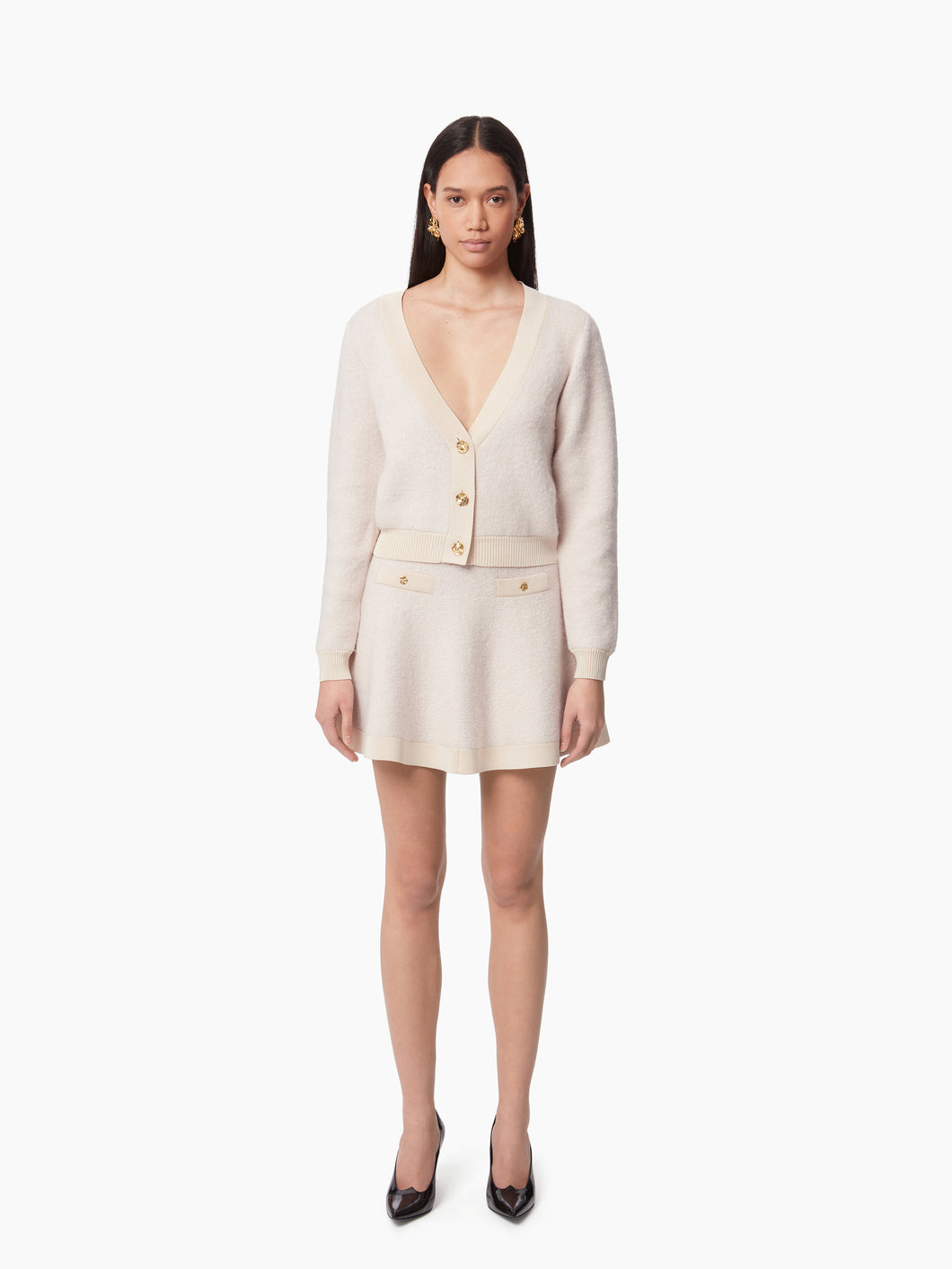 MOHAIR MINI FLARED SKIRT IN BEIGE - Nina Ricci