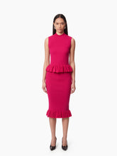 Cargar imagen en el visor de la galería, MIDI SKIRT WITH RUFFLED PEPLUM IN PINK - Nina Ricci
