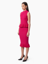 Cargar imagen en el visor de la galería, MIDI SKIRT WITH RUFFLED PEPLUM IN PINK - Nina Ricci
