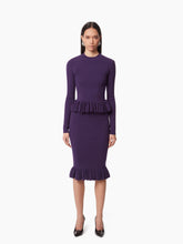 Load image into Gallery viewer, MIDI SKIRT WITH RUFFLED PEPLUM IN PURPLE - Nina Ricci
