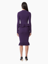 Load image into Gallery viewer, MIDI SKIRT WITH RUFFLED PEPLUM IN PURPLE - Nina Ricci
