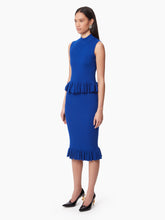 Load image into Gallery viewer, MIDI SKIRT WITH RUFFLED PEPLUM IN BLUE - Nina Ricci
