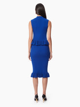 Load image into Gallery viewer, MIDI SKIRT WITH RUFFLED PEPLUM IN BLUE - Nina Ricci
