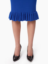 Cargar imagen en el visor de la galería, MIDI SKIRT WITH RUFFLED PEPLUM IN BLUE - Nina Ricci
