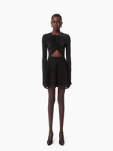 Charger l&#39;image dans la galerie, WOOL BLEND MINI FLARED SKIRT IN BLACK - Nina Ricci
