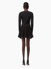 Charger l&#39;image dans la galerie, WOOL BLEND MINI FLARED SKIRT IN BLACK - Nina Ricci
