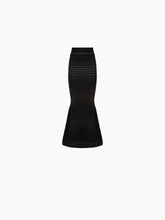 Cargar imagen en el visor de la galería, TONAL STRIPE MERMAID SKIRT IN BLACK - Nina Ricci
