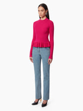 Charger l&#39;image dans la galerie, SWEATER WITH RUFFLE PEPLUM IN PINK - Nina Ricci
