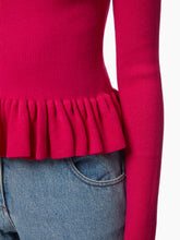 Charger l&#39;image dans la galerie, SWEATER WITH RUFFLE PEPLUM IN PINK - Nina Ricci
