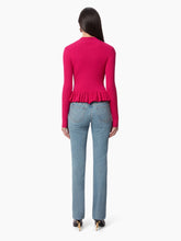 Charger l&#39;image dans la galerie, SWEATER WITH RUFFLE PEPLUM IN PINK - Nina Ricci
