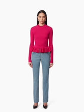 Charger l&#39;image dans la galerie, SWEATER WITH RUFFLE PEPLUM IN PINK - Nina Ricci
