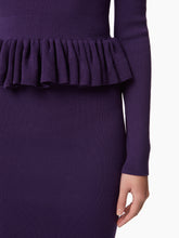 Charger l&#39;image dans la galerie, SWEATER WITH RUFFLE PEPLUM IN PURPLE - Nina Ricci
