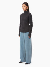 Charger l&#39;image dans la galerie, TURTLENECK SWEATER IN TWISTED WOOL IN GREY - Nina Ricci
