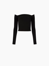 Cargar imagen en el visor de la galería, BARDOT NECKLINE TOP IN BLACK - Nina Ricci
