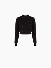 Charger l&#39;image dans la galerie, MOHAIR SWEATER WITH GOLD STUDS IN BLACK - Nina Ricci
