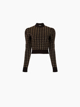 Cargar imagen en el visor de la galería, HOUNDSTOOTH JACQUARD SWEATER IN BLACK - Nina Ricci
