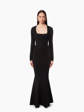 Charger l&#39;image dans la galerie, MERMAID DRESS IN WOOL BLEND IN BLACK - Nina Ricci
