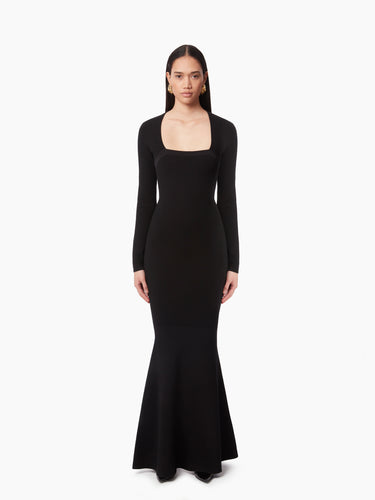 MERMAID DRESS IN WOOL BLEND IN BLACK - Nina Ricci