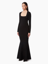 Cargar imagen en el visor de la galería, MERMAID DRESS IN WOOL BLEND IN BLACK - Nina Ricci
