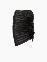 Charger l&#39;image dans la galerie, DRAPED SKIRT IN NAPPA LEATHER IN BLACK - Nina Ricci
