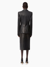 Load image into Gallery viewer, LEATHER SINGLE BUTTON BLAZER IN BLACK - Nina Ricci
