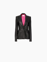 Cargar imagen en el visor de la galería, LEATHER SINGLE BUTTON BLAZER IN BLACK - Nina Ricci
