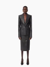 Load image into Gallery viewer, LEATHER SINGLE BUTTON BLAZER IN BLACK - Nina Ricci
