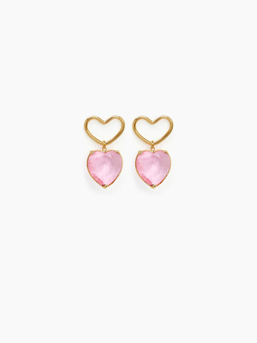 Heart pendant earrings in pink - Nina Ricci