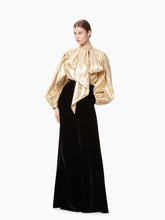 Load image into Gallery viewer, Pussy-bow shirt in gold - Nina Ricci
