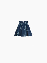 Charger l&#39;image dans la galerie, Mini denim flared skirt in raw denim - Nina Ricci
