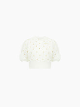 Charger l&#39;image dans la galerie, Cropped polka dot top in white gold - Nina Ricci
