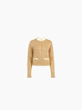 Charger l&#39;image dans la galerie, Metallic knit cardigan in gold - Nina Ricci
