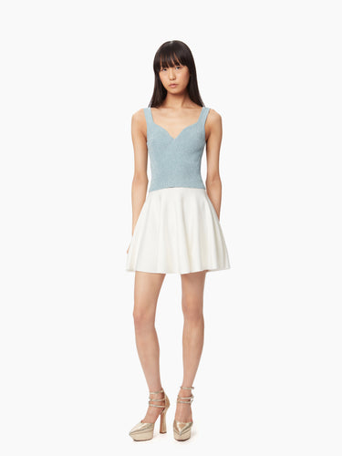 Sleeveless heart neckline top in light blue - Nina Ricci