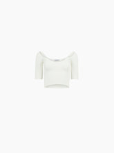 Charger l&#39;image dans la galerie, Heart neckline cropped top in off white - Nina Ricci
