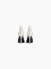 Load image into Gallery viewer, Black and Cream Suede Pumps back
