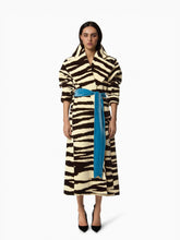 Load image into Gallery viewer, Long Zebra-Print Velvet Robe Coat - Nina Ricci
