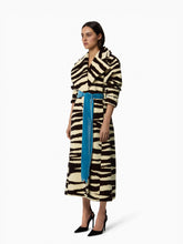 Load image into Gallery viewer, Long Zebra-Print Velvet Robe Coat - Nina Ricci
