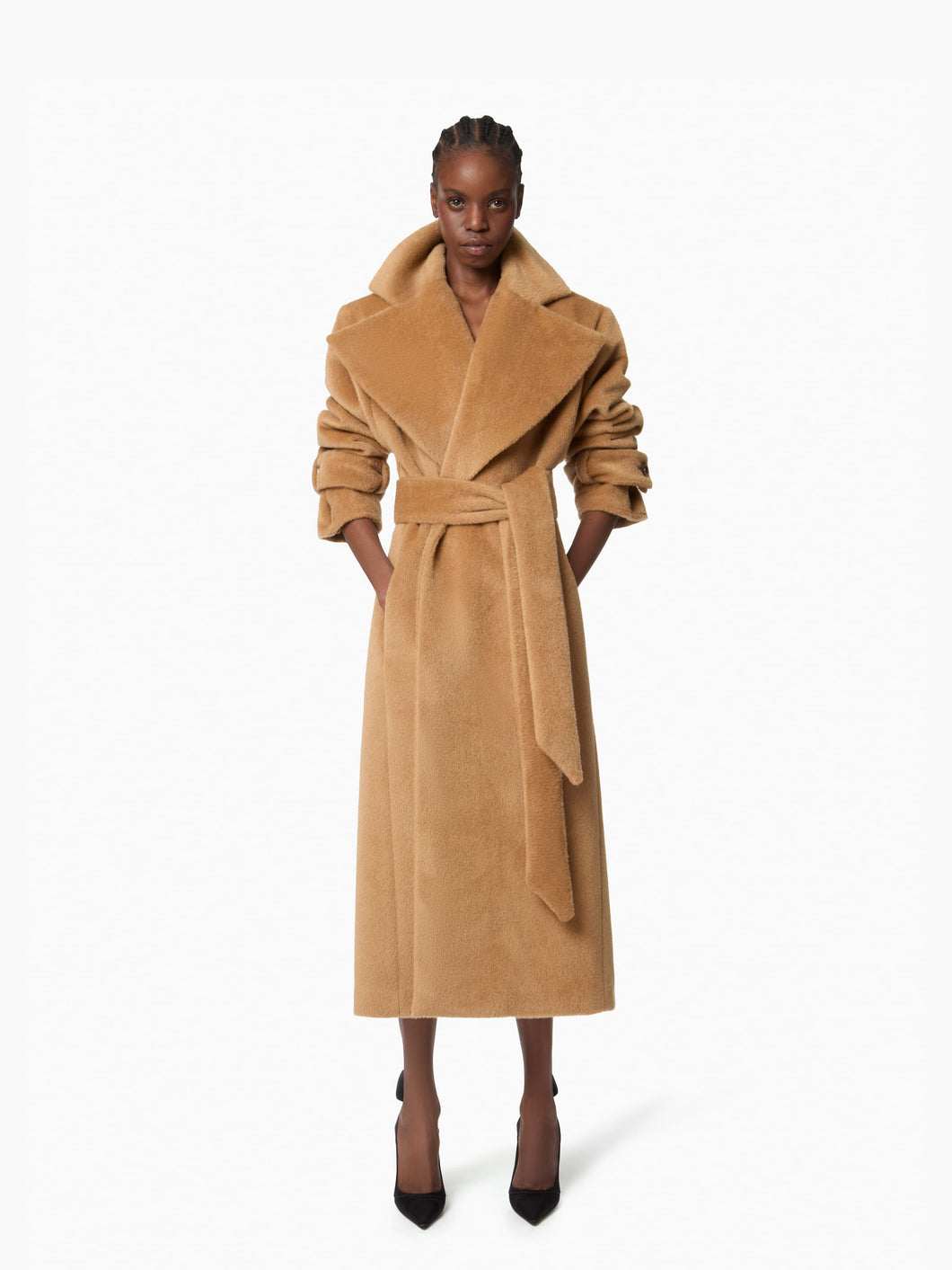 Brown Long Wool Robe Coat - Nina Ricci