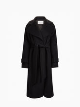 Charger l&#39;image dans la galerie, Black Long Wool Robe Coat - Nina Ricci
