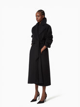 Charger l&#39;image dans la galerie, Black Long Wool Robe Coat - Nina Ricci
