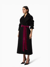 Charger l&#39;image dans la galerie, Black Long Wool Robe Coat - Nina Ricci
