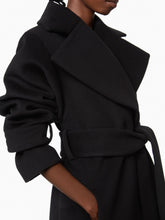 Charger l&#39;image dans la galerie, Black Long Wool Robe Coat - Nina Ricci
