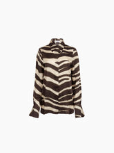 Charger l&#39;image dans la galerie, Blouse Manches Longues en Satin Imprimé Zébré
